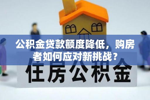 临江公积金贷款额度降低，购房者如何应对新挑战？