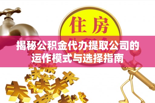 临江揭秘公积金代办提取公司的运作模式与选择指南