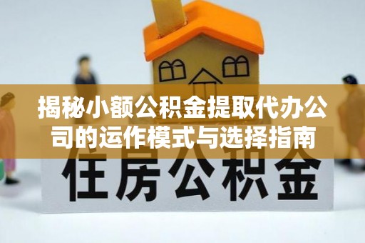 临江揭秘小额公积金提取代办公司的运作模式与选择指南