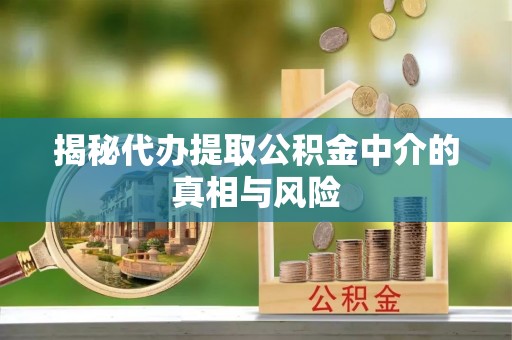 临江揭秘代办提取公积金中介的真相与风险