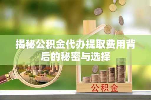 临江揭秘公积金代办提取费用背后的秘密与选择