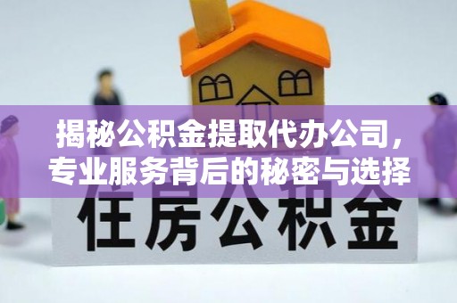 临江揭秘公积金提取代办公司，专业服务背后的秘密与选择指南