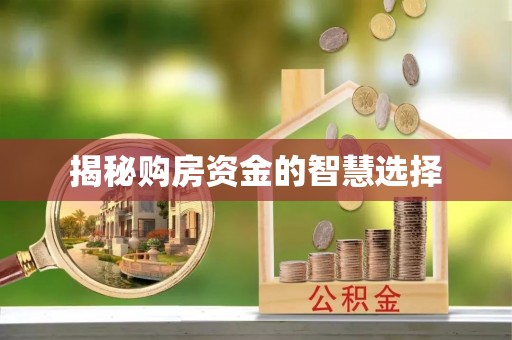 临江揭秘购房资金的智慧选择