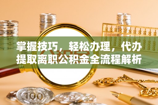 临江掌握技巧，轻松办理，代办提取离职公积金全流程解析