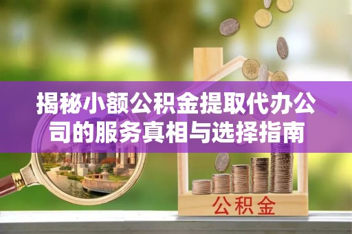 临江揭秘小额公积金提取代办公司的服务真相与选择指南