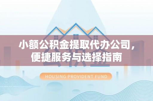 临江小额公积金提取代办公司，便捷服务与选择指南