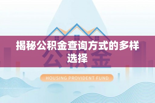 临江揭秘公积金查询方式的多样选择